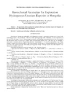J. Bilegsaikhan, B. Bat-Ochir, О.Ye. Khomenko, Ts. Lkhagva (2014) Geotechnical Parameters for Explotation Hydrogenous Uranium Deposits in Mongolia  .pdf.jpg